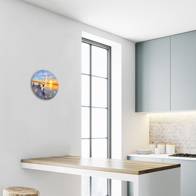 Reloj de vidrio para cocina Muelle