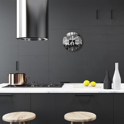 Reloj de vidrio para cocina Puente