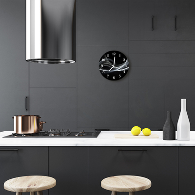 Reloj de vidrio para cocina Líneas abstractas