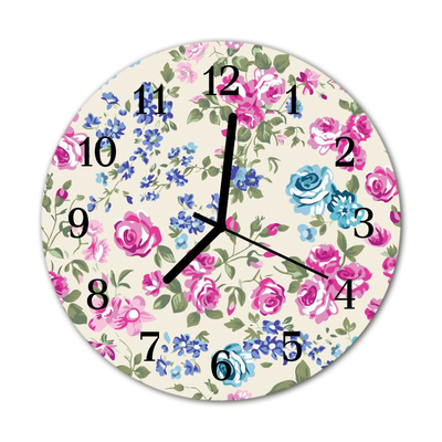 Reloj de vidrio para cocina Rosas