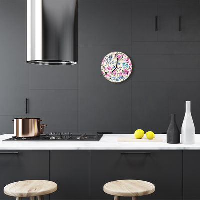 Reloj de vidrio para cocina Rosas