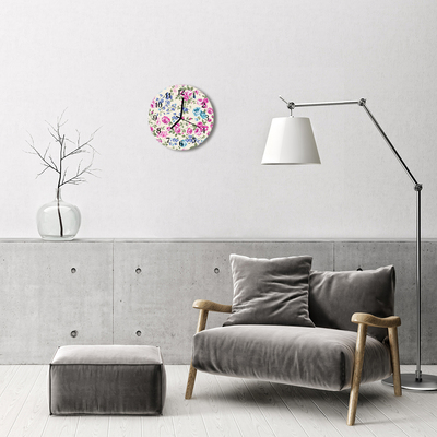 Reloj de vidrio para cocina Rosas
