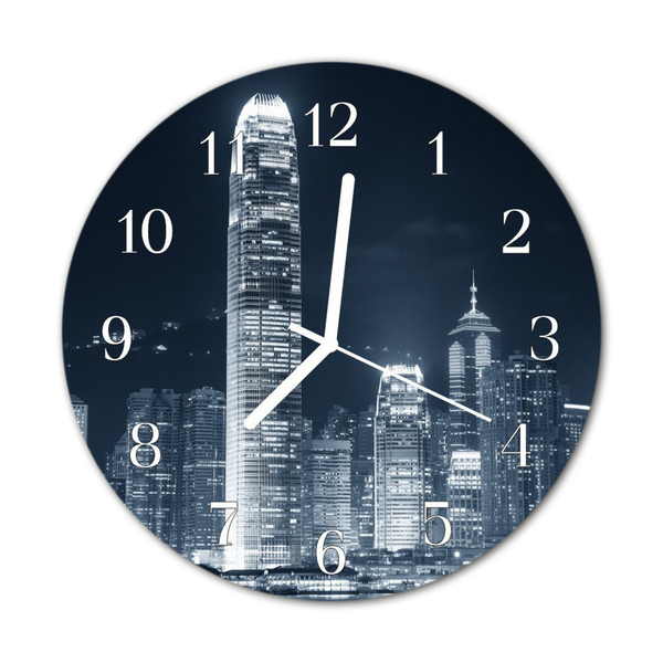 Reloj de vidrio para cocina Ciudad edificios