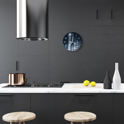 Reloj de vidrio para cocina Ciudad edificios