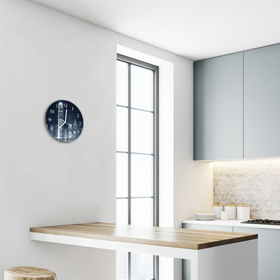 Reloj de vidrio para cocina Ciudad edificios