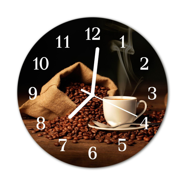Reloj de vidrio para cocina Granos de café
