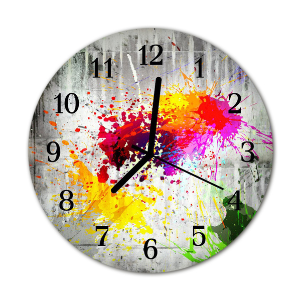 Reloj de vidrio para cocina Manchas de color