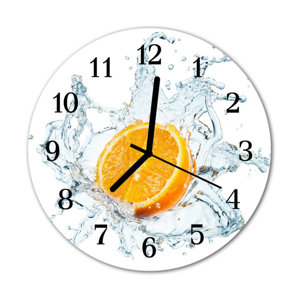 Reloj de vidrio para cocina Agua naranja