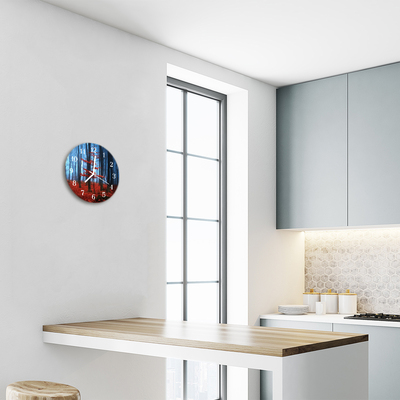 Reloj de vidrio para cocina Niebla otoño
