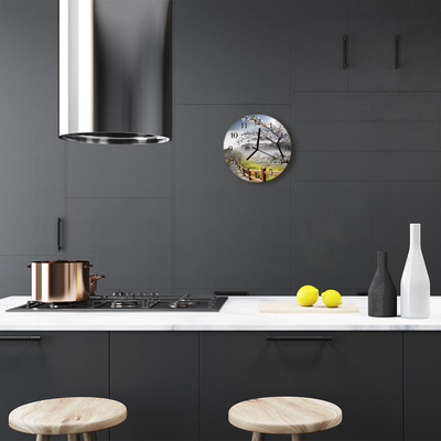 Reloj de vidrio para cocina Primavera