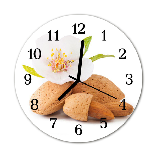 Reloj de vidrio para cocina Almendras