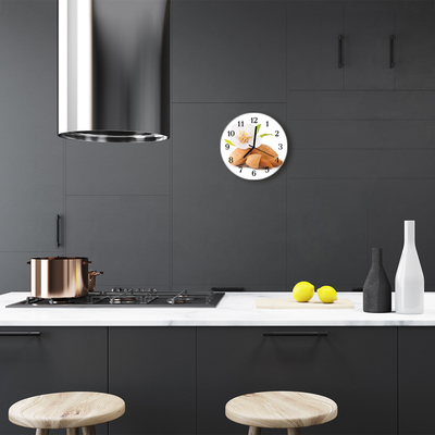 Reloj de vidrio para cocina Almendras