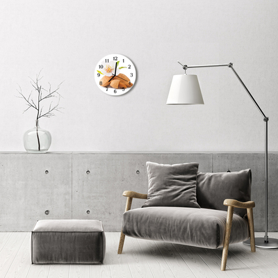 Reloj de vidrio para cocina Almendras