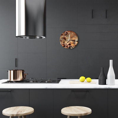 Reloj de vidrio para cocina Granos de café