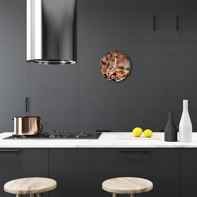 Reloj de vidrio para cocina Granos de café