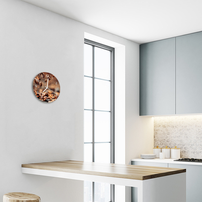 Reloj de vidrio para cocina Granos de café