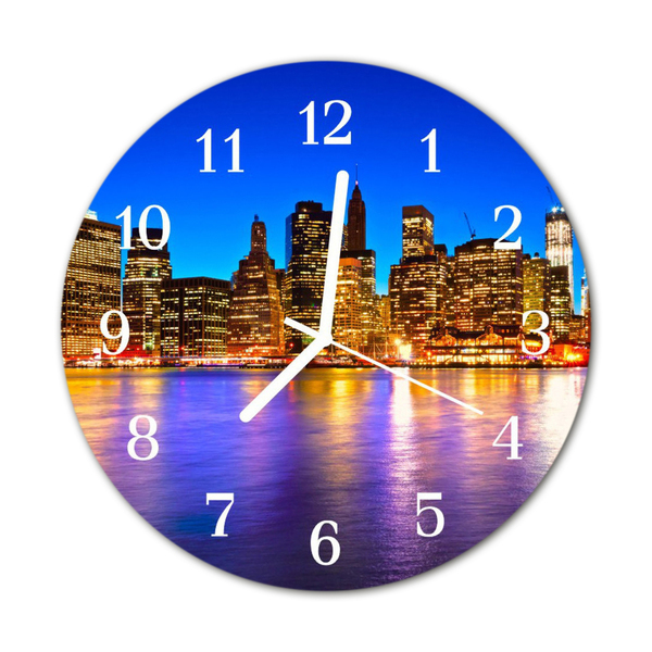 Reloj de vidrio para cocina Ciudad edificios