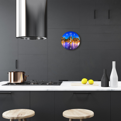 Reloj de vidrio para cocina Ciudad edificios