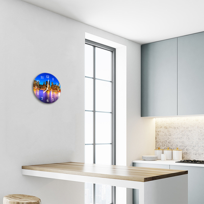 Reloj de vidrio para cocina Ciudad edificios