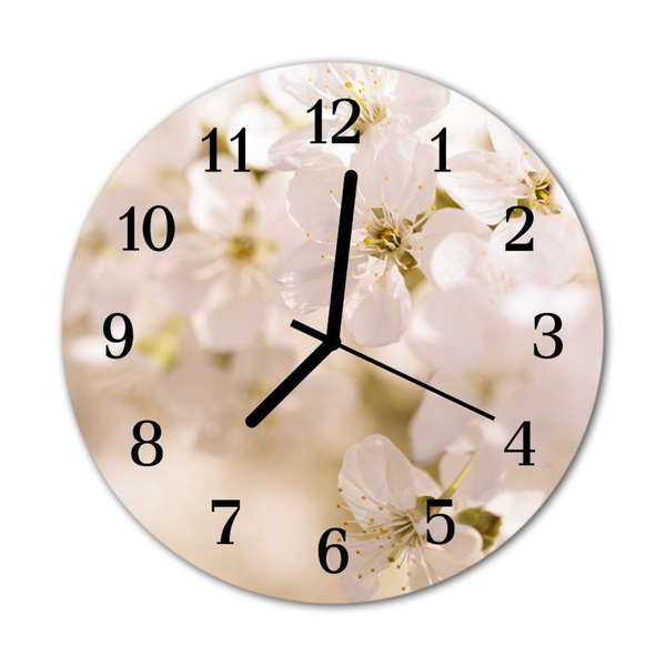 Reloj de vidrio para cocina Flores
