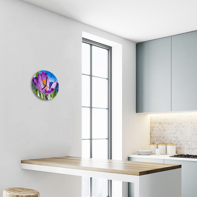 Reloj de vidrio para cocina Primavera