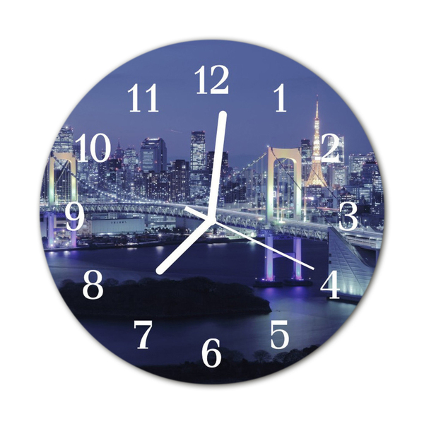 Reloj de vidrio para cocina Puente