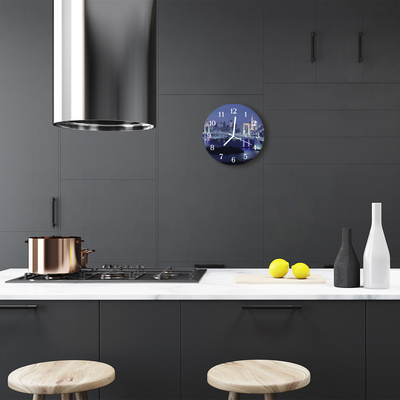 Reloj de vidrio para cocina Puente