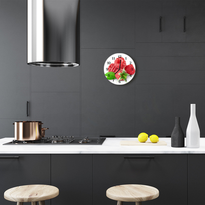 Reloj de vidrio para cocina Frambuesas