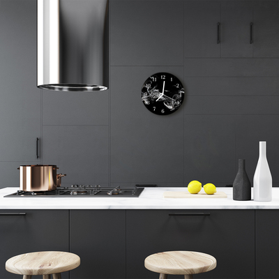 Reloj de vidrio para cocina Humo