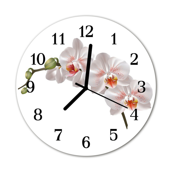 Reloj de vidrio para cocina Orquídea