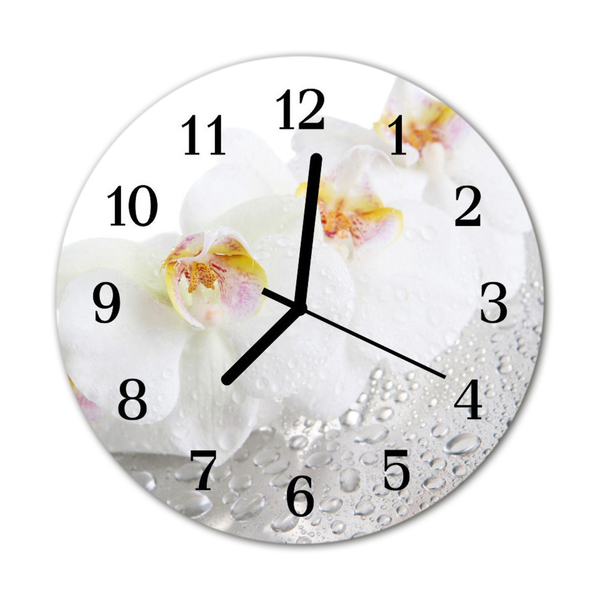 Reloj de vidrio para cocina Orquídea