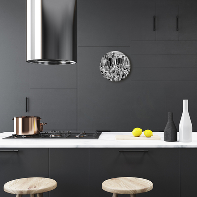 Reloj de vidrio para cocina Ciudad edificios