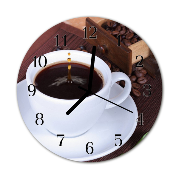Reloj de vidrio para cocina Café