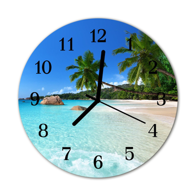 Reloj de vidrio para cocina Playa