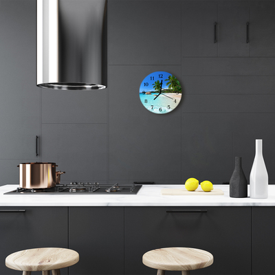 Reloj de vidrio para cocina Playa