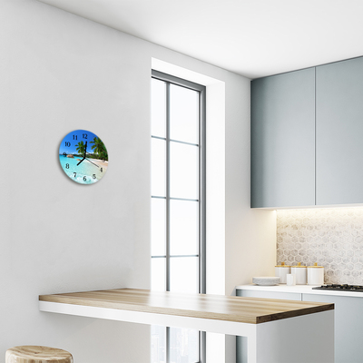 Reloj de vidrio para cocina Playa