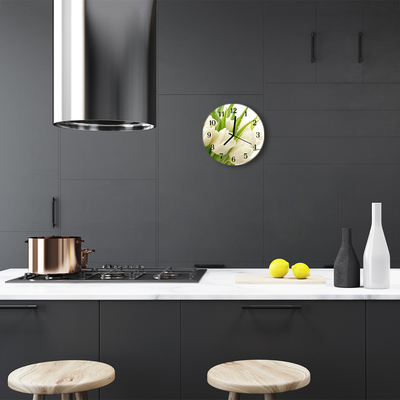 Reloj de vidrio para cocina Tulipanes
