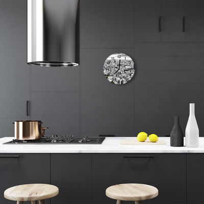 Reloj de vidrio para cocina Ciudad
