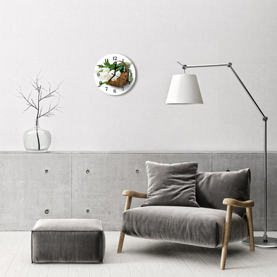 Reloj de vidrio para cocina Cesta de tulipanes