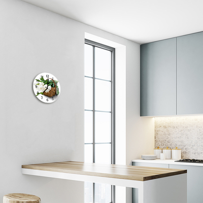 Reloj de vidrio para cocina Cesta de tulipanes