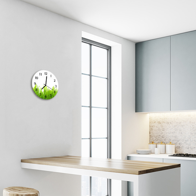 Reloj de vidrio para cocina Hierba