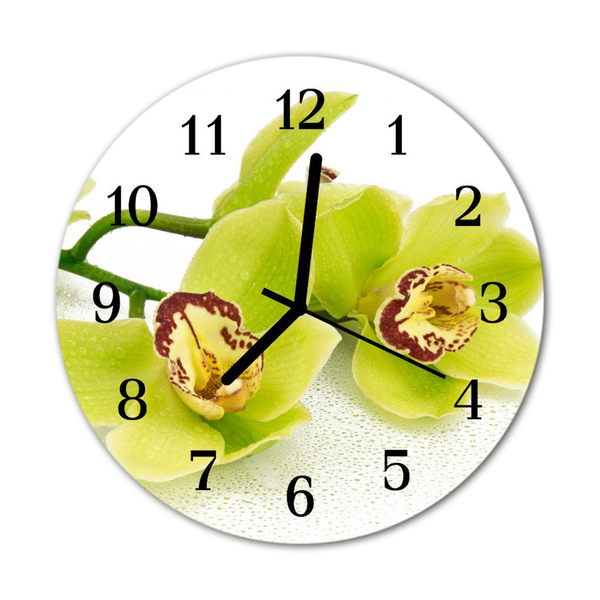 Reloj de vidrio para cocina Orquídea