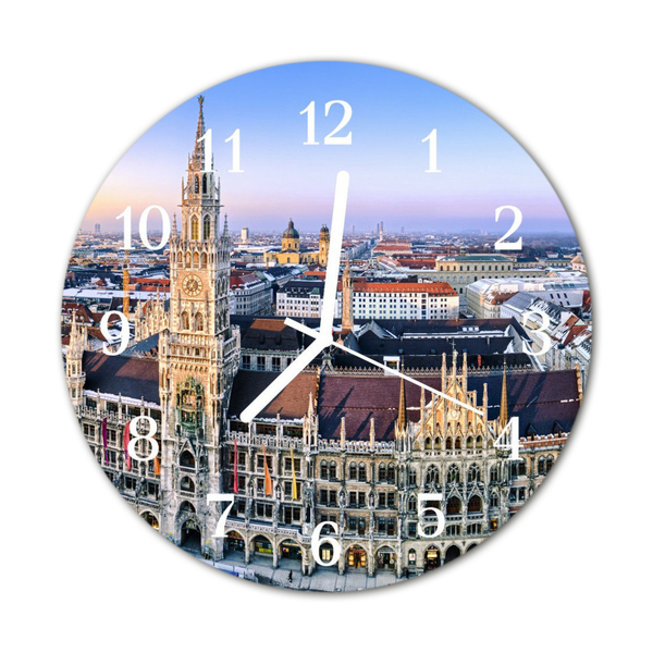 Reloj de vidrio para cocina Ciudad edificios