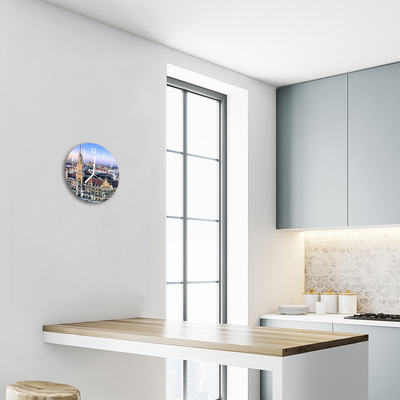 Reloj de vidrio para cocina Ciudad edificios