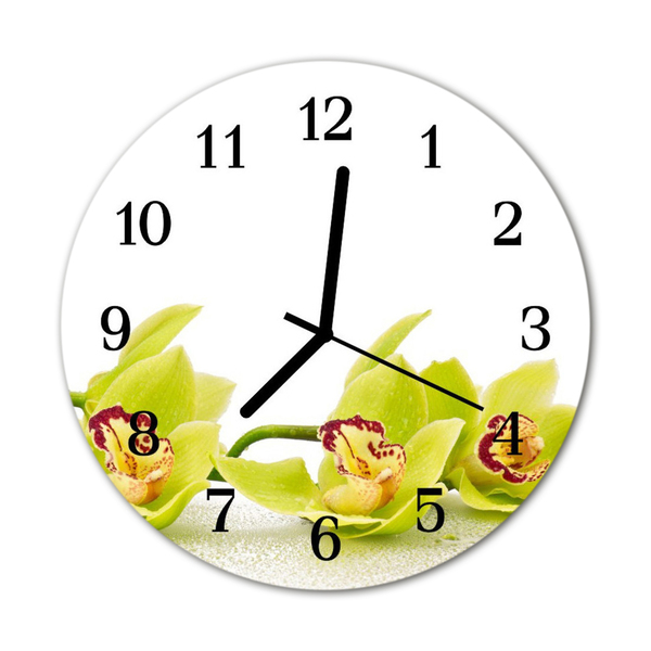 Reloj de vidrio para cocina Orquídea