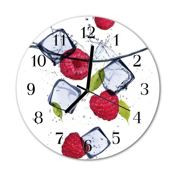 Reloj de vidrio para cocina Frambuesas