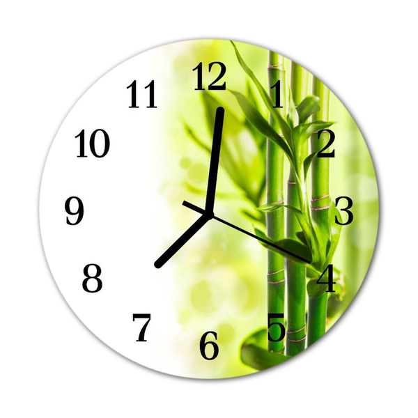 Reloj de vidrio para cocina Bambú