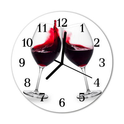 Reloj de vidrio para cocina Vino