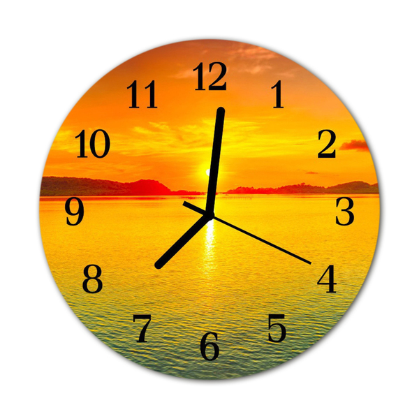 Reloj de vidrio para cocina Puesta del sol