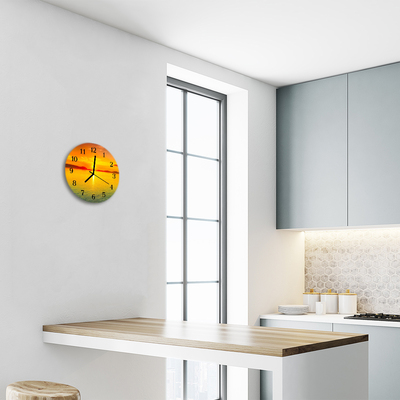 Reloj de vidrio para cocina Puesta del sol